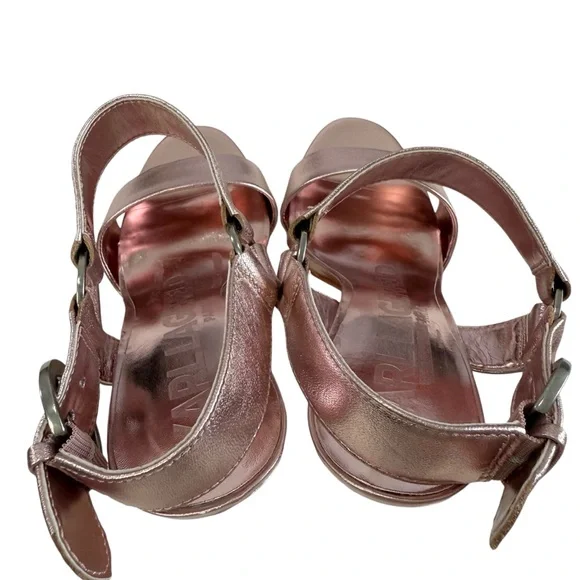 NWOT Karl Lagerfeld Paris Cieone Metallic Leather Ankle Strap Sandals Size 8.5M - Picture 8 of 16